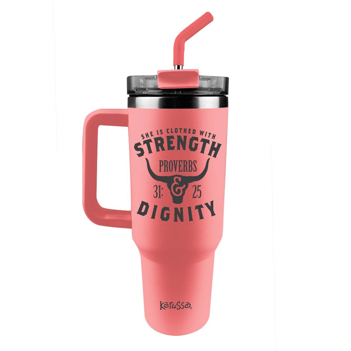 She Is Clothed With Strength | Steel Tumbler