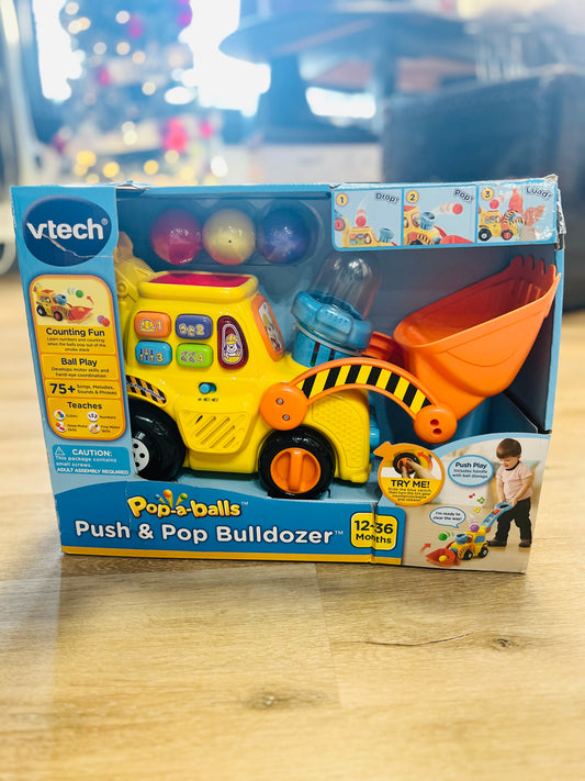Pop-a-ball Push & Pop Bulldozer NWT