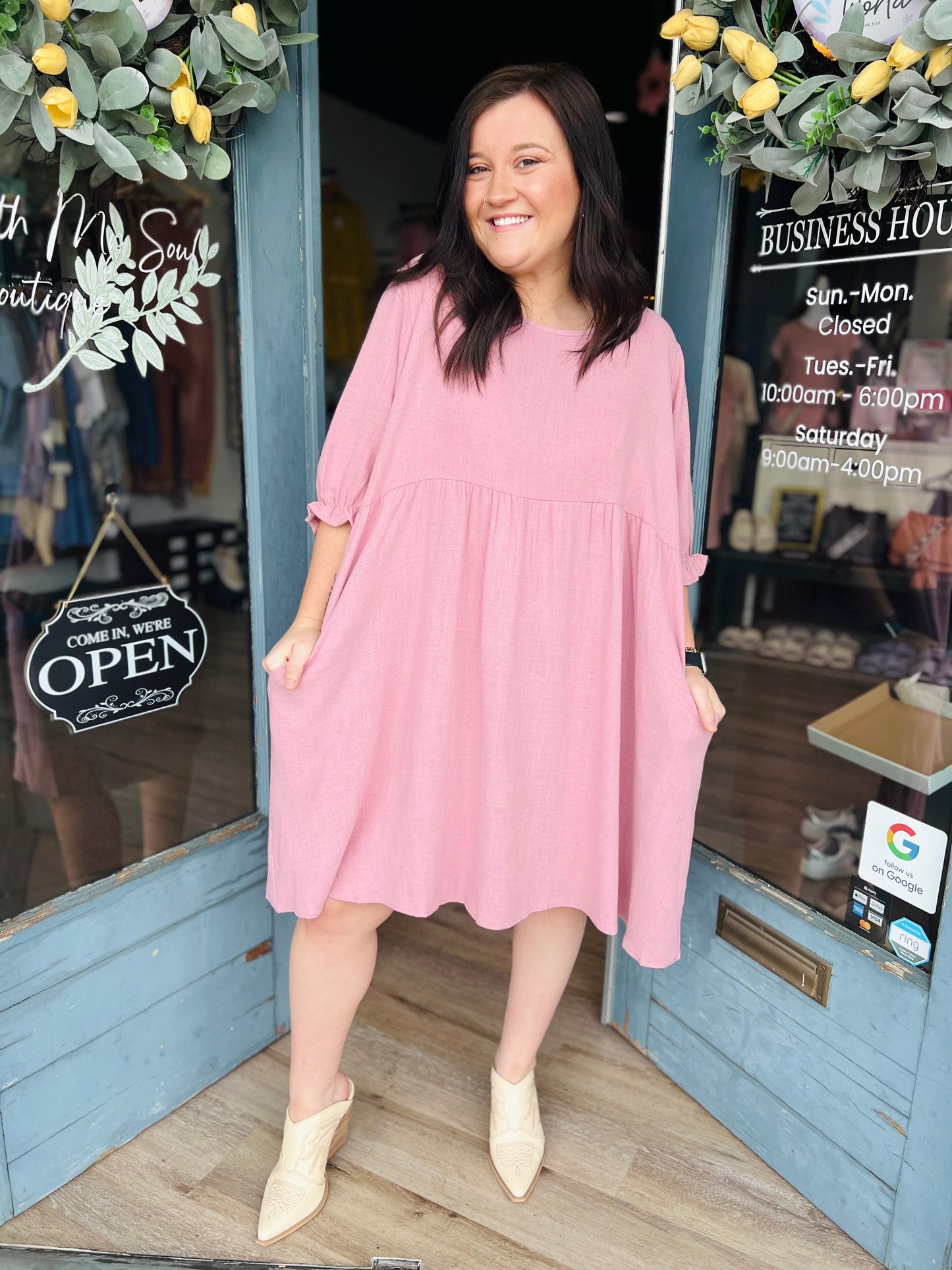 Ada | Puff Sleeve Dress - Curvy