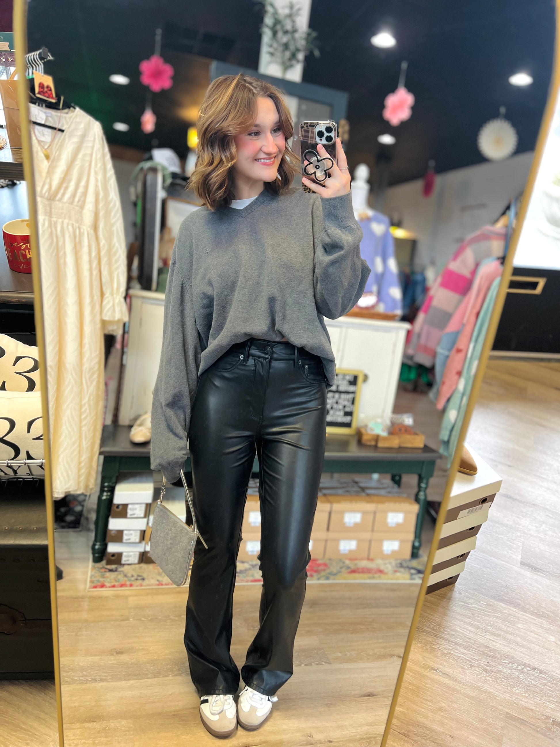 American Eagle Black Faux Leather Pants