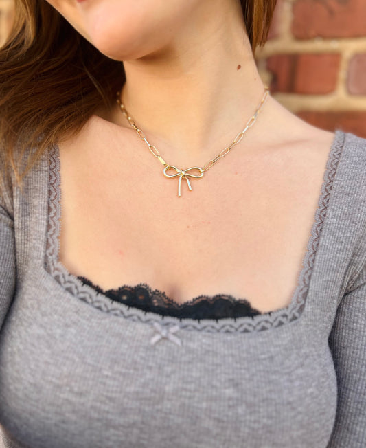 Paperclip Chain | Bow Necklace