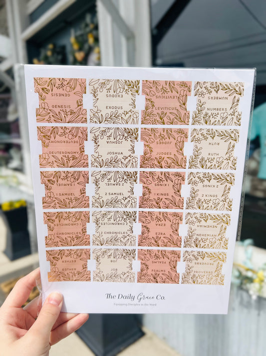 Gold Foil Bible Tabs | Dust Pink