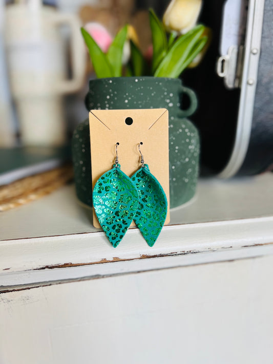 Leopard Lightbulb | Earrings - Green