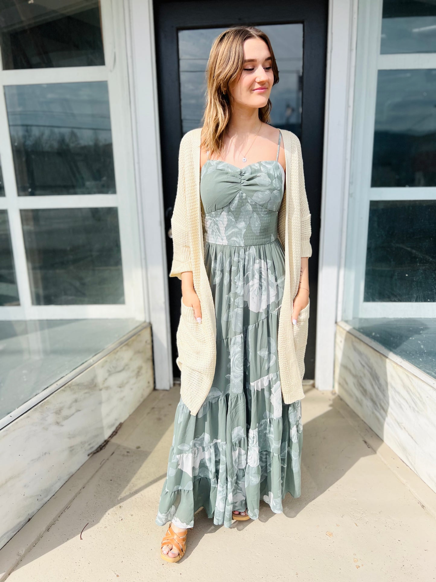 Floral Spiral Tiered | Maxi Dress