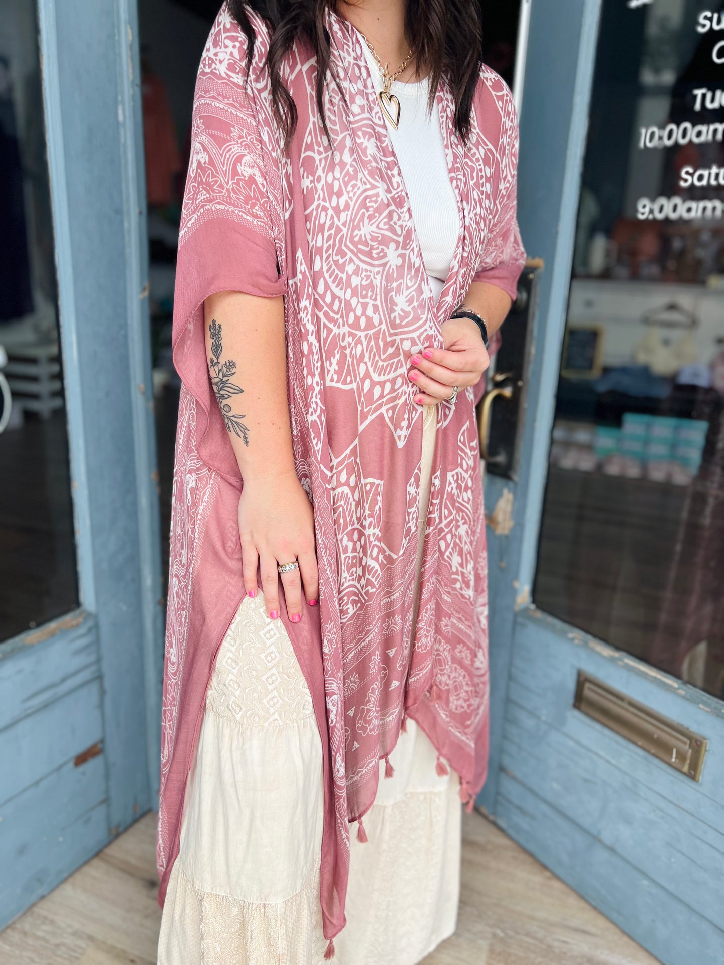 Gayle | Tassel Kimono - Roseclay