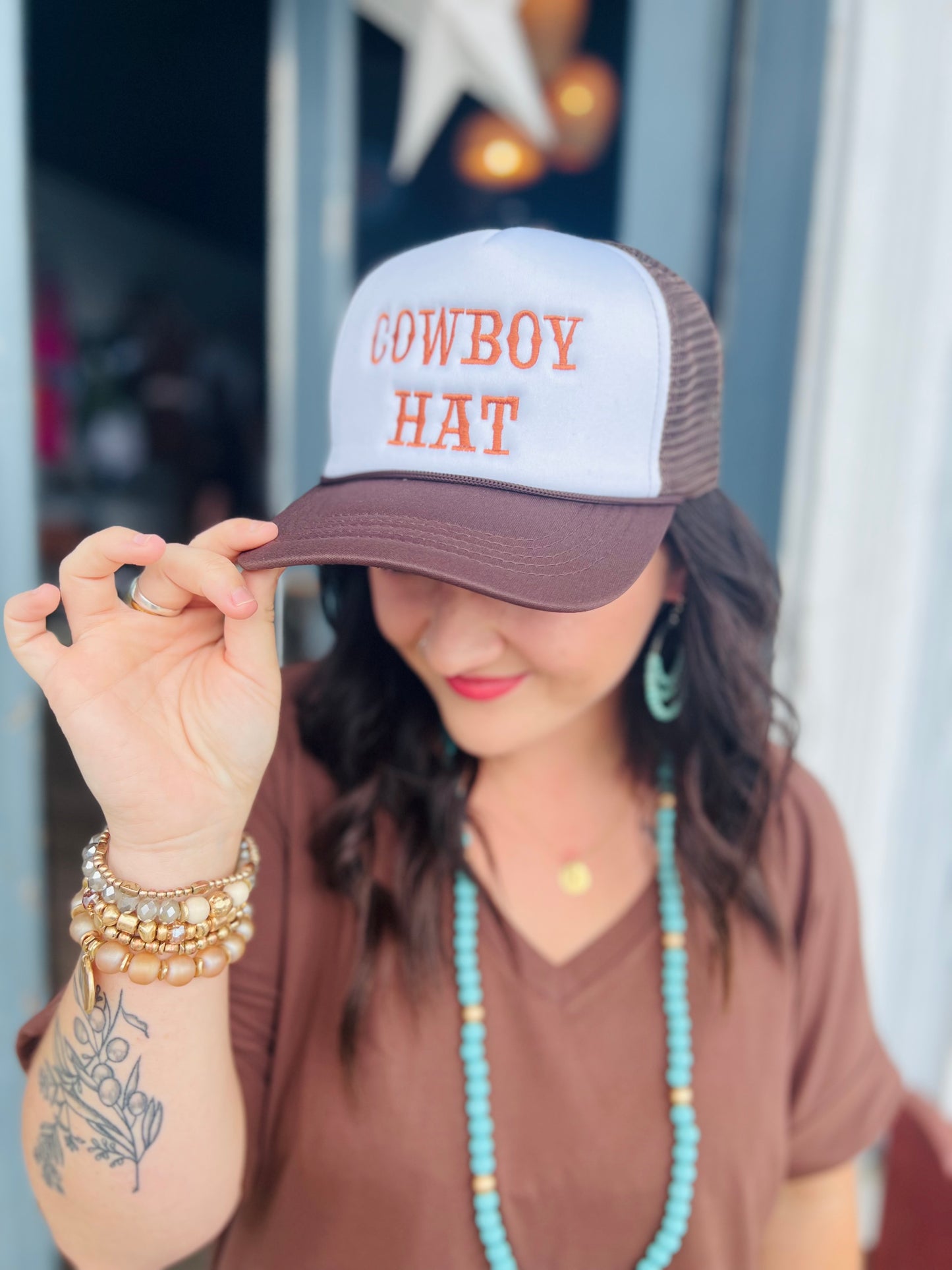 Cowboy Hat | Trucker Hat - Brown