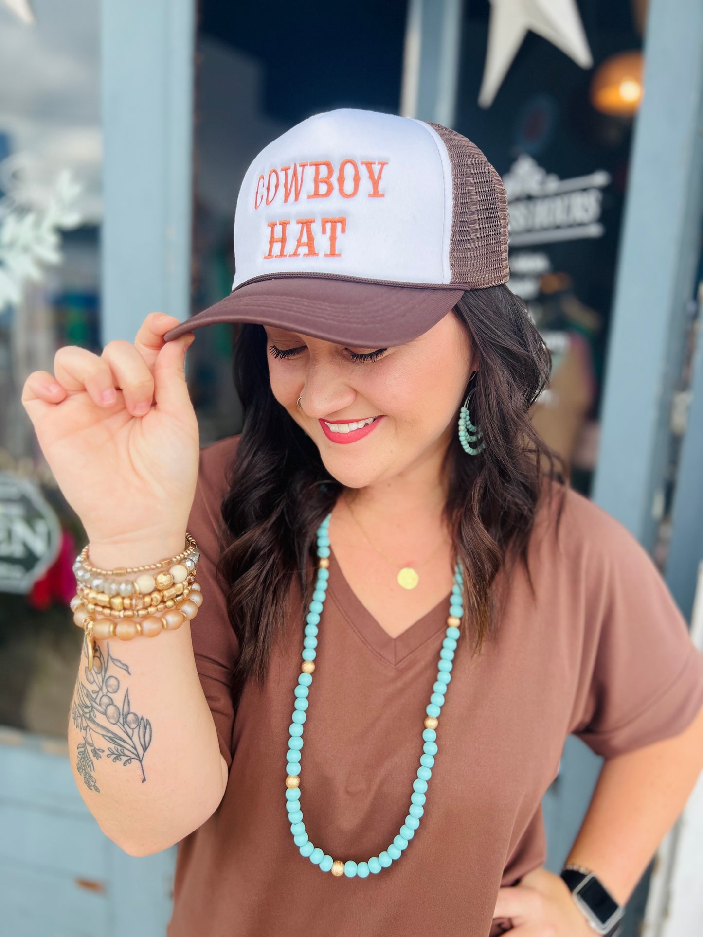 Cowboy Hat | Trucker Hat - Brown