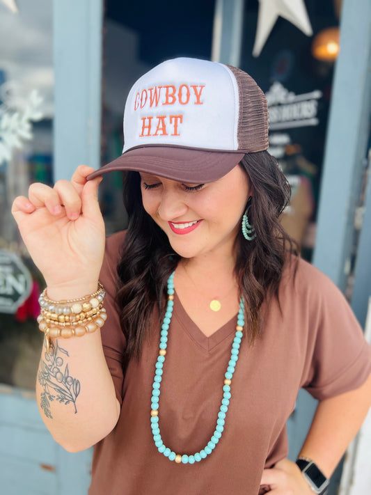 Cowboy Hat | Trucker Hat - Brown