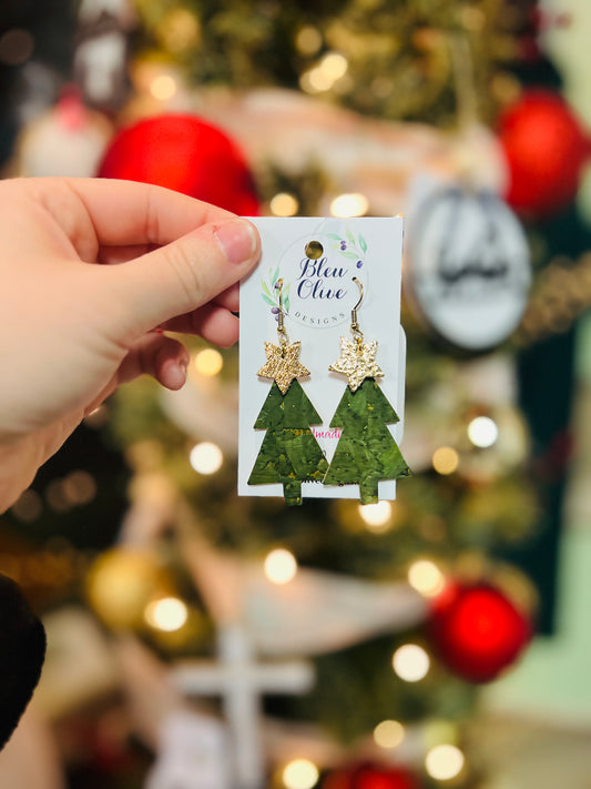 O Christmas Tree | Leather Earrings