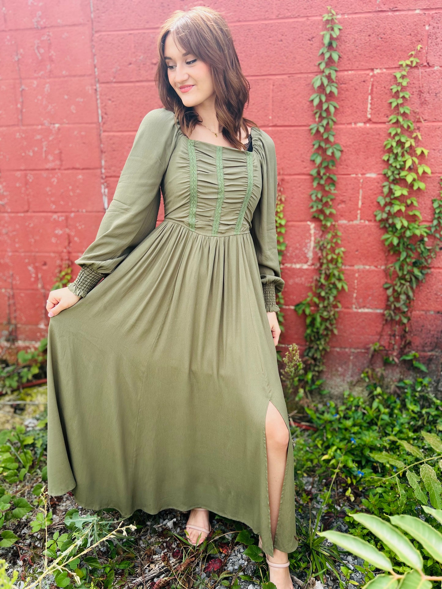 Fiona | Maxi Dress - Olive Green