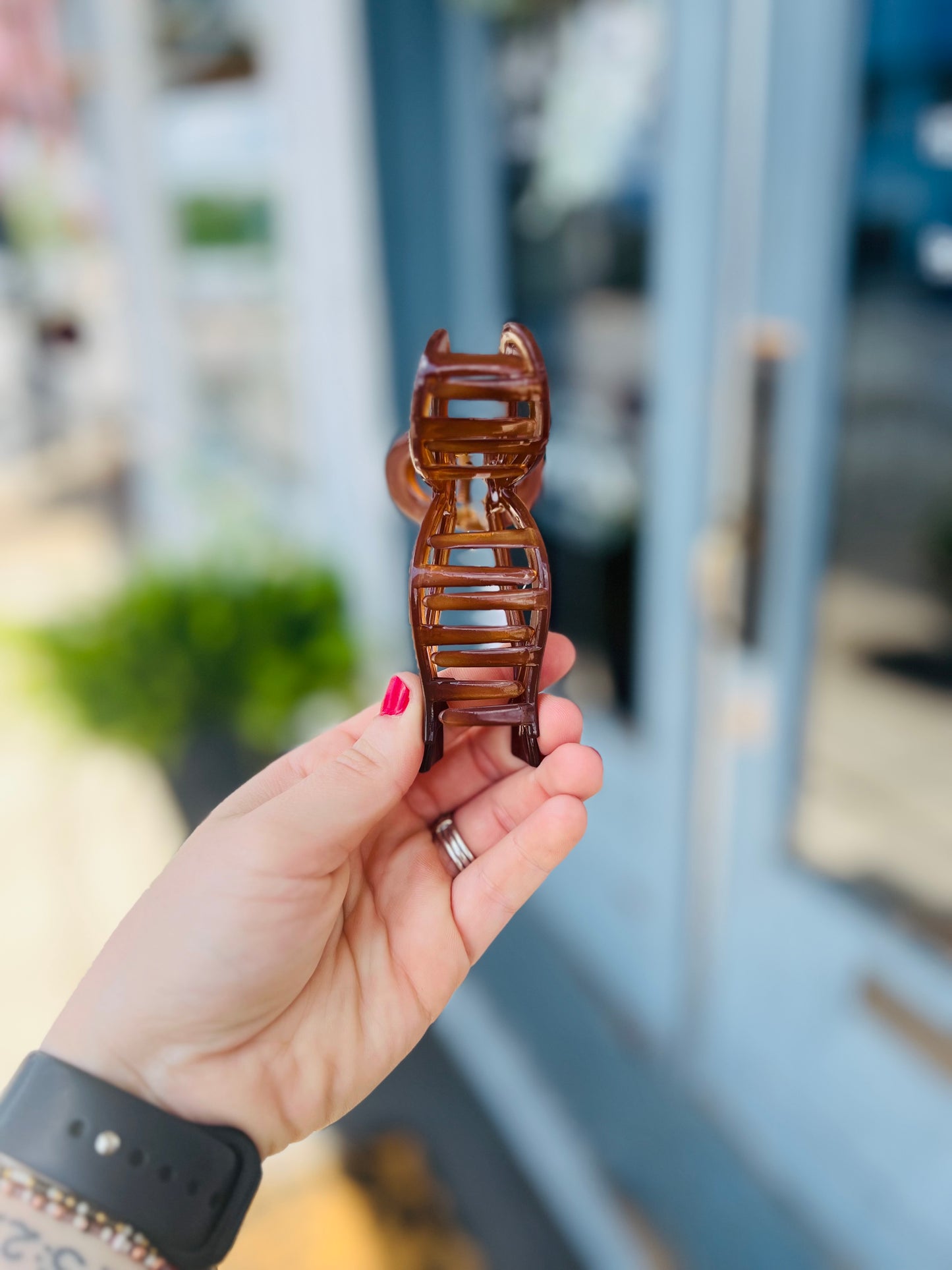 Bow Claw Clip - Brown