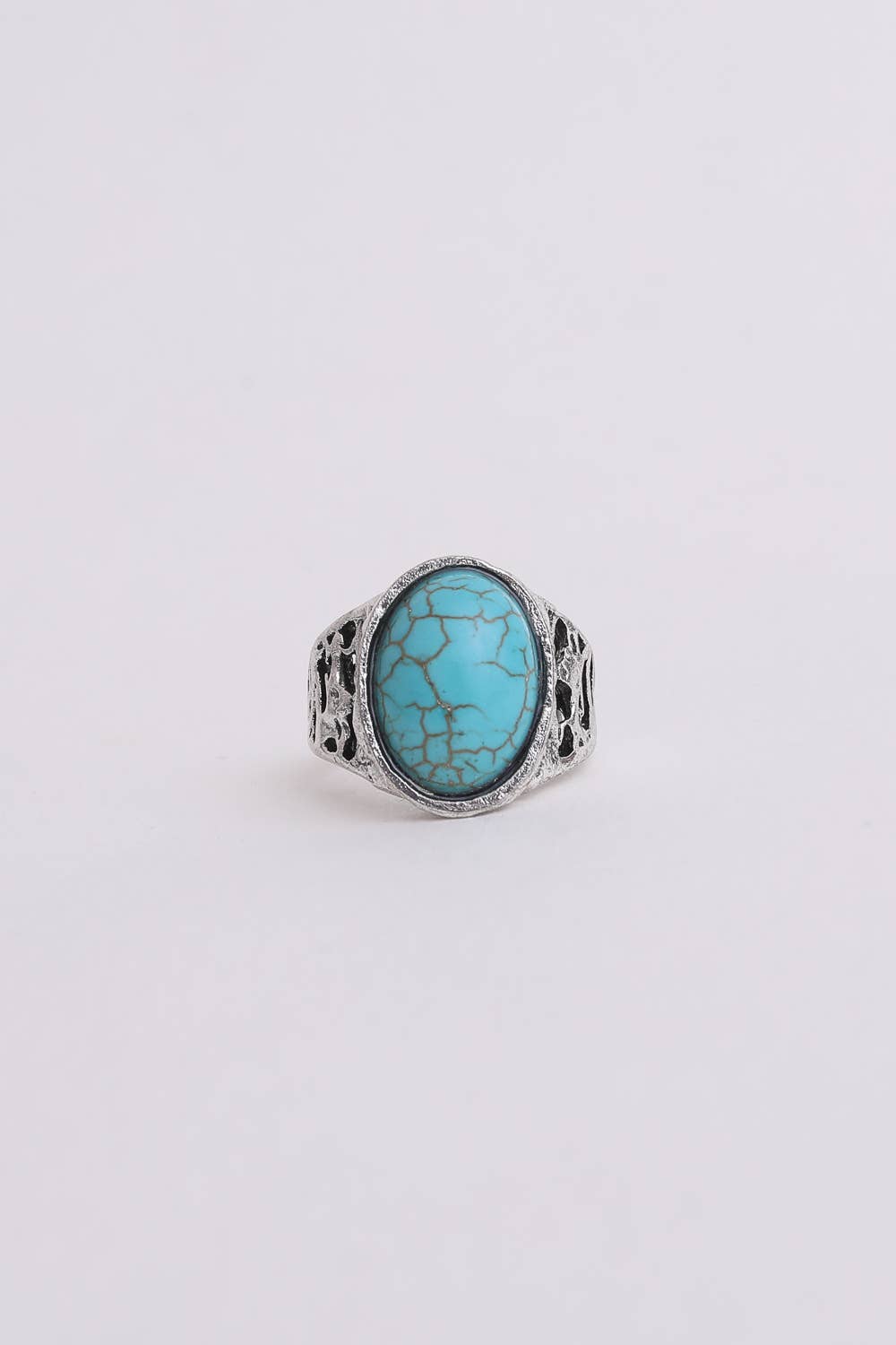 Oval Cut Adjustable Turquoise Ring