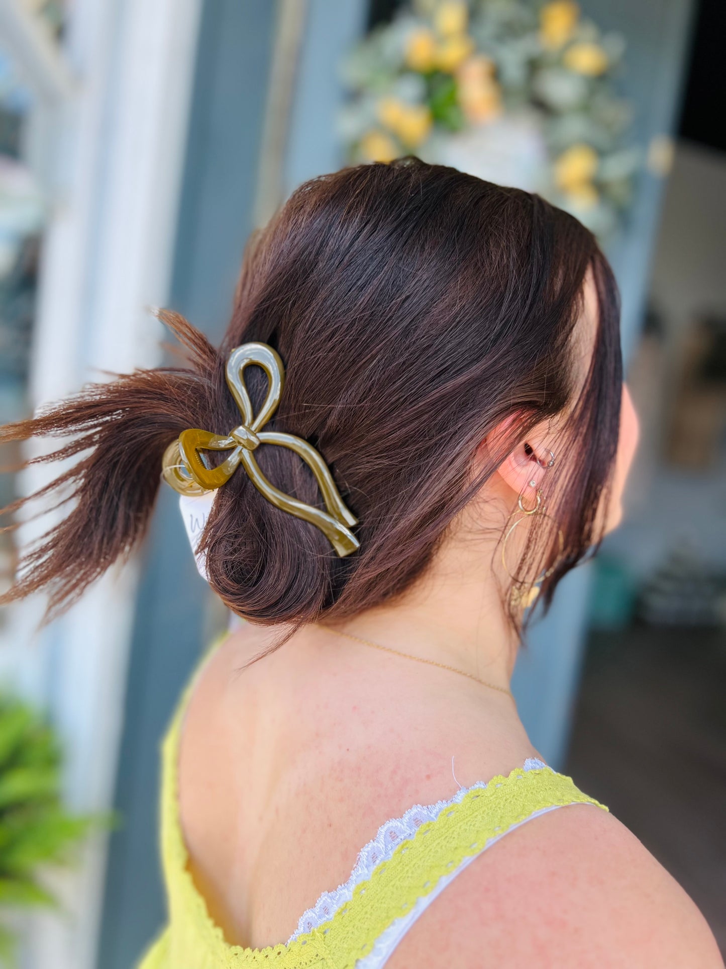 Bow Claw Clip - Tea