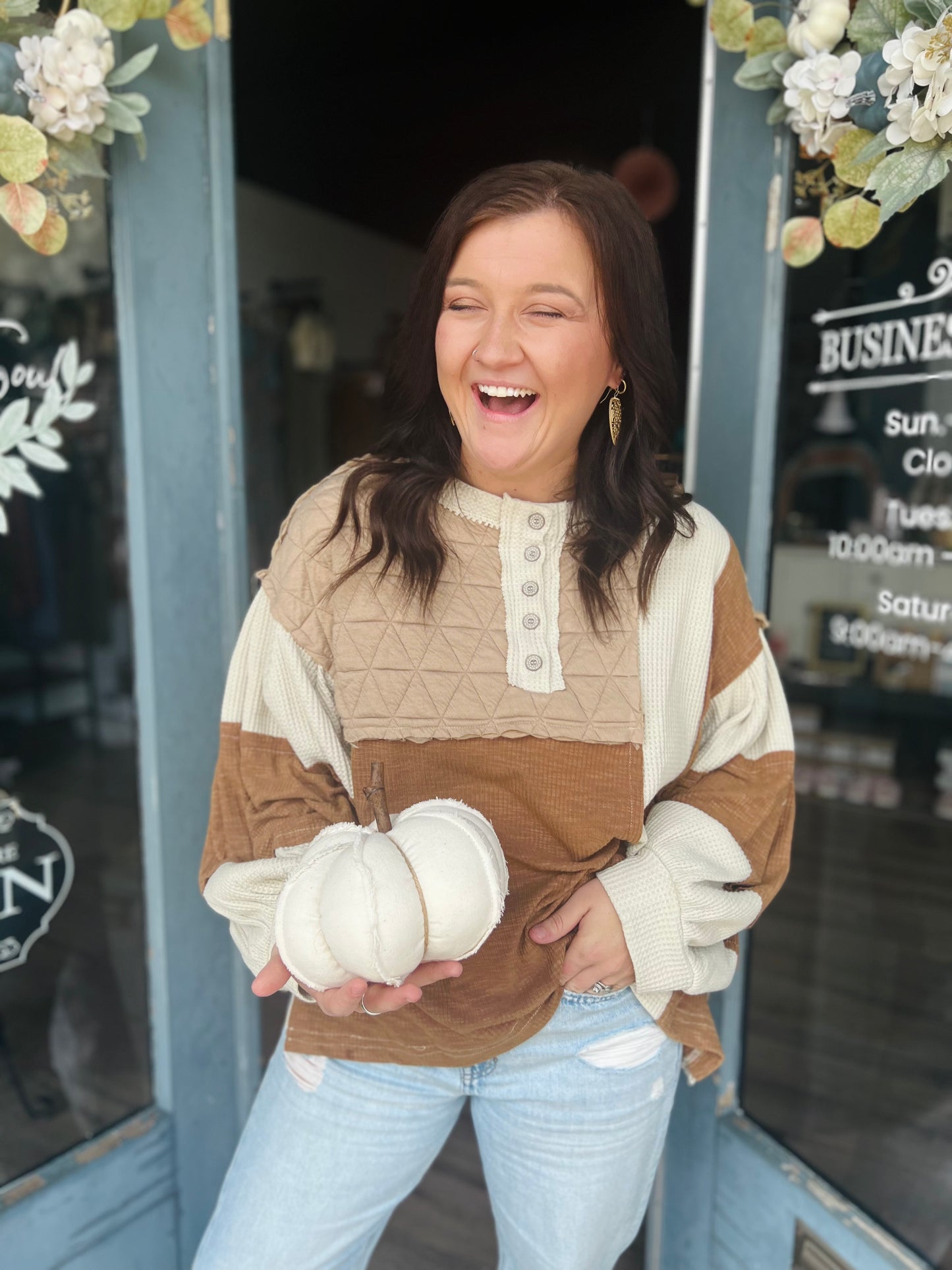 POL- Pumpkin Spice | Thermal Knit Top