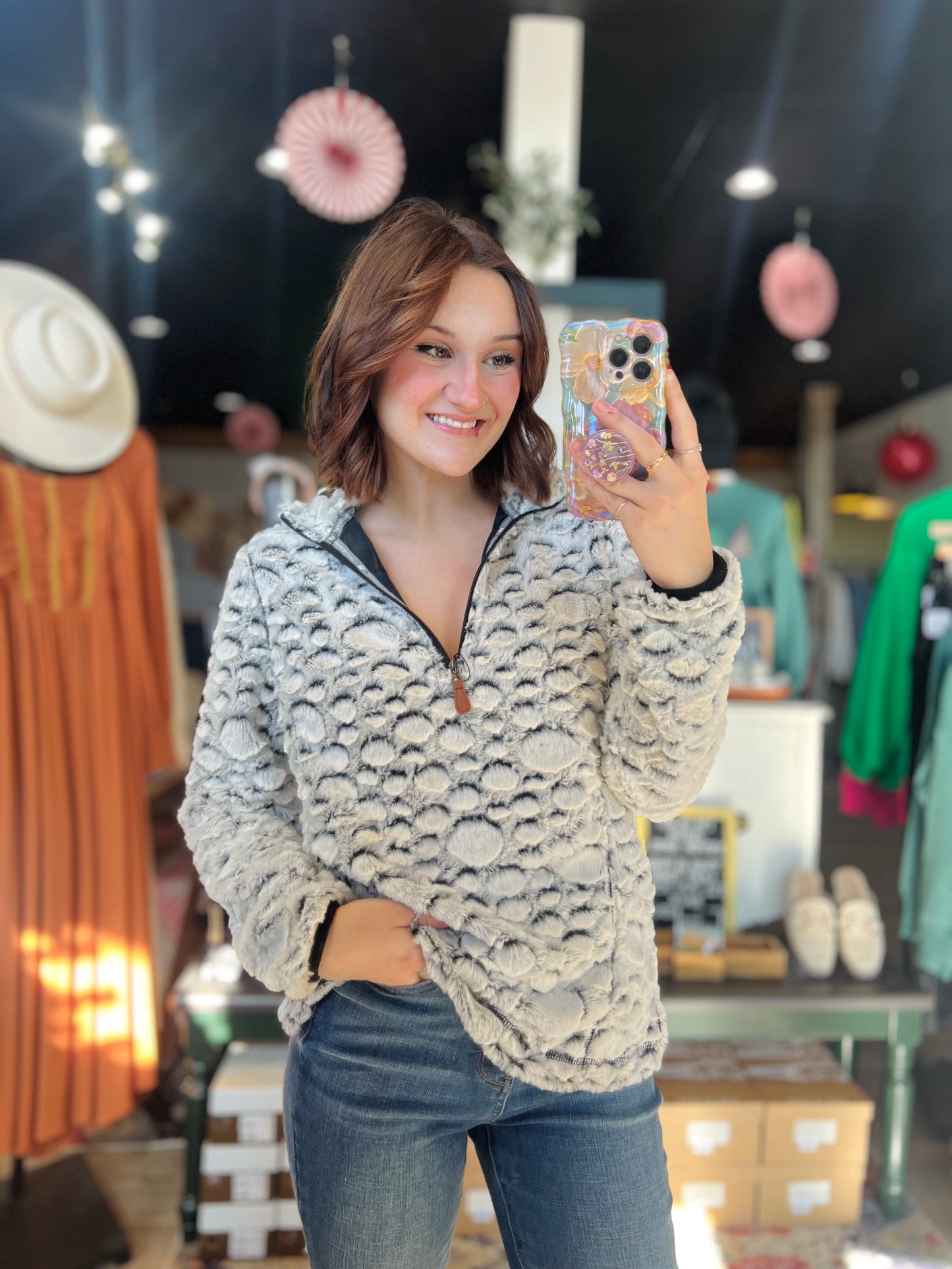 Simply Southern Fluffy Zip Up - S