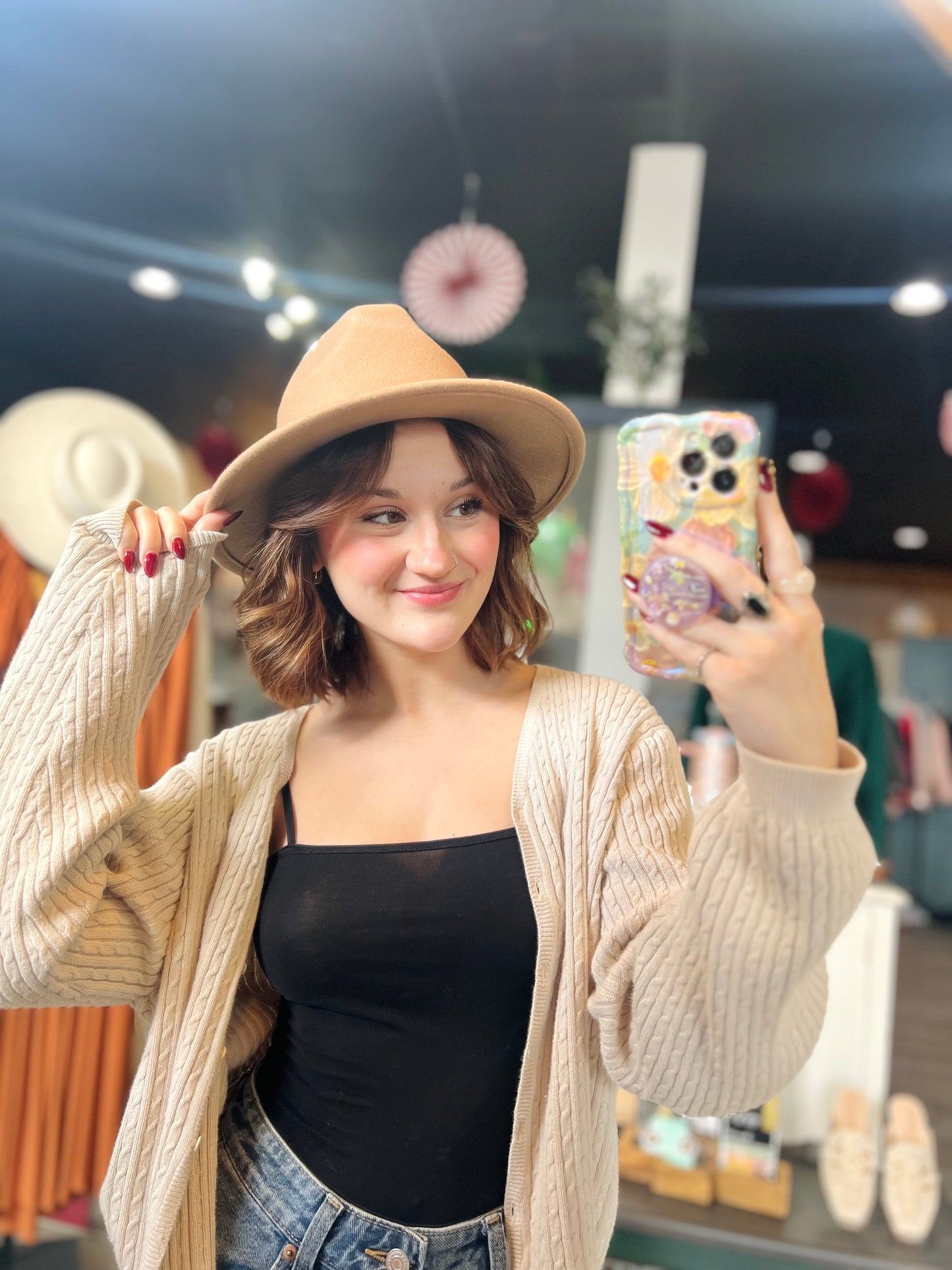 Tan Fedora Hat