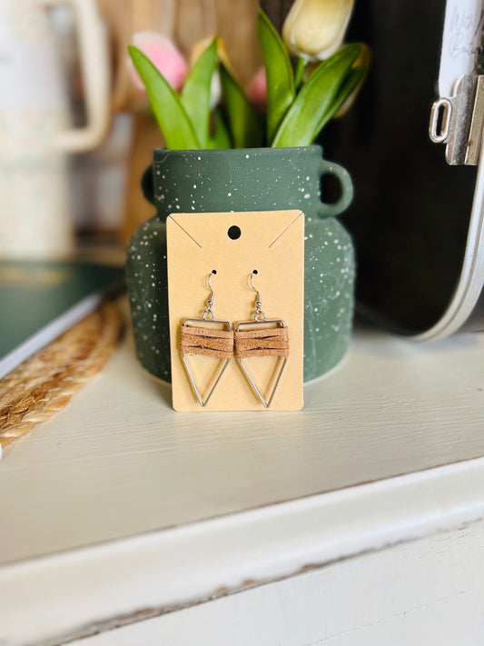 Weaved Leather | Earring - Camel