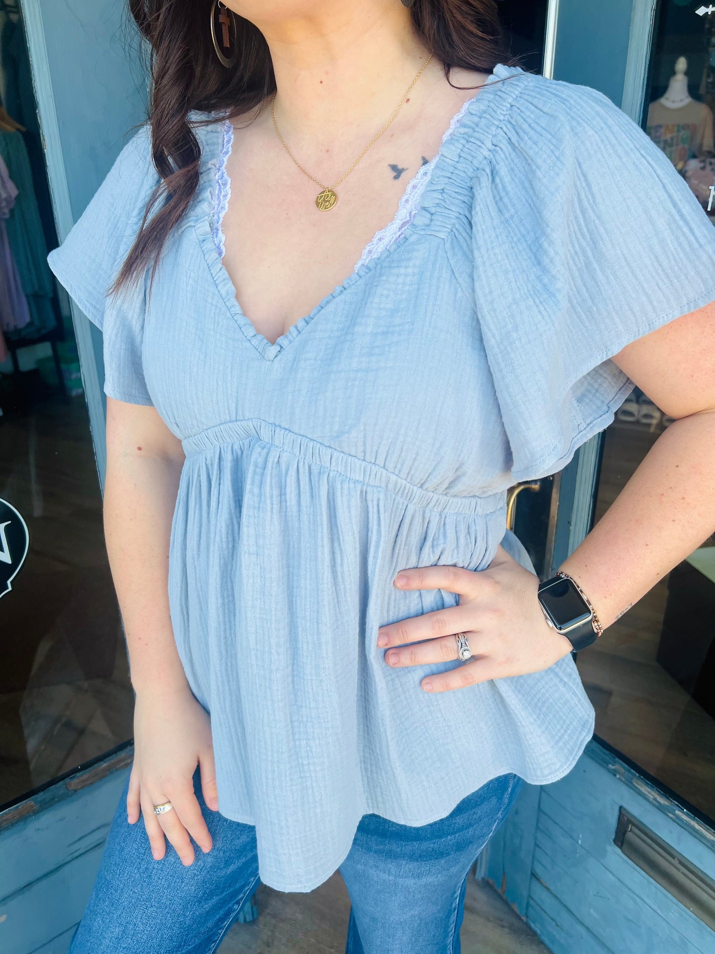 Marie | Cotton Babydoll Blouse