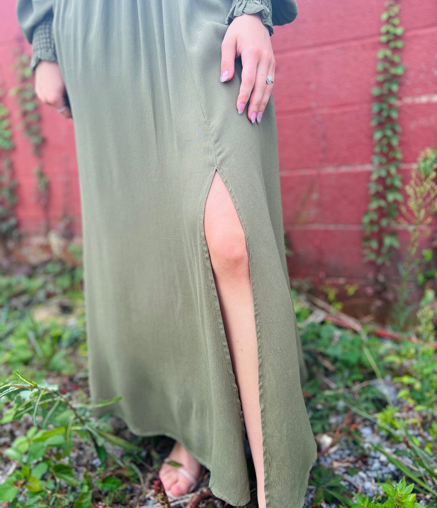 Fiona | Maxi Dress - Olive Green