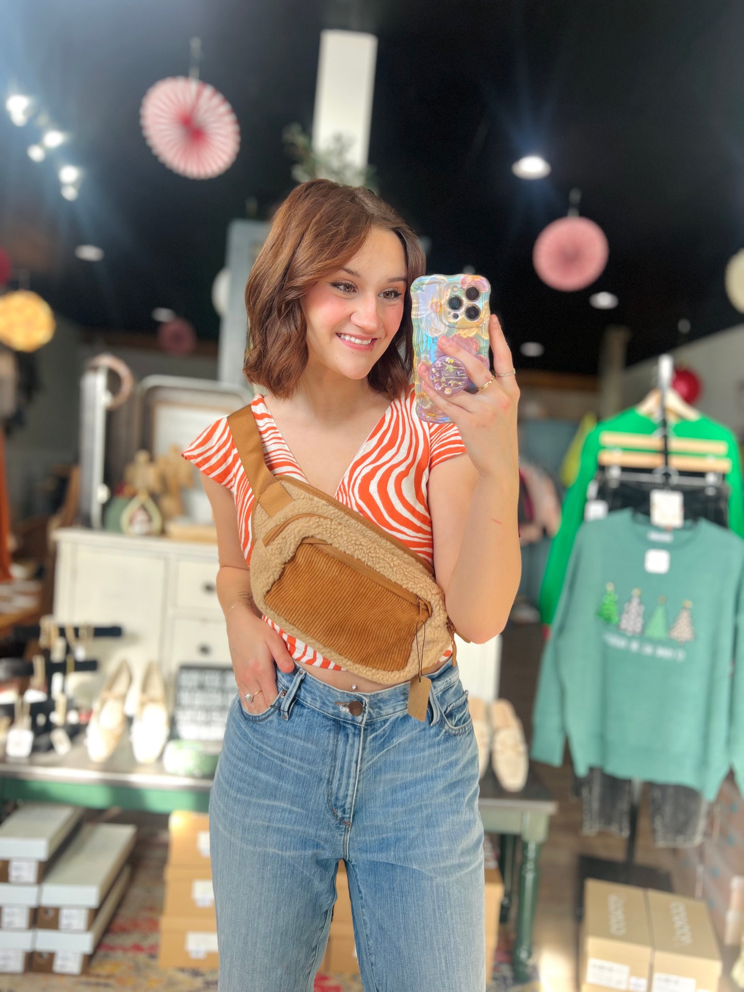 Suede & Wool Fanny Pack