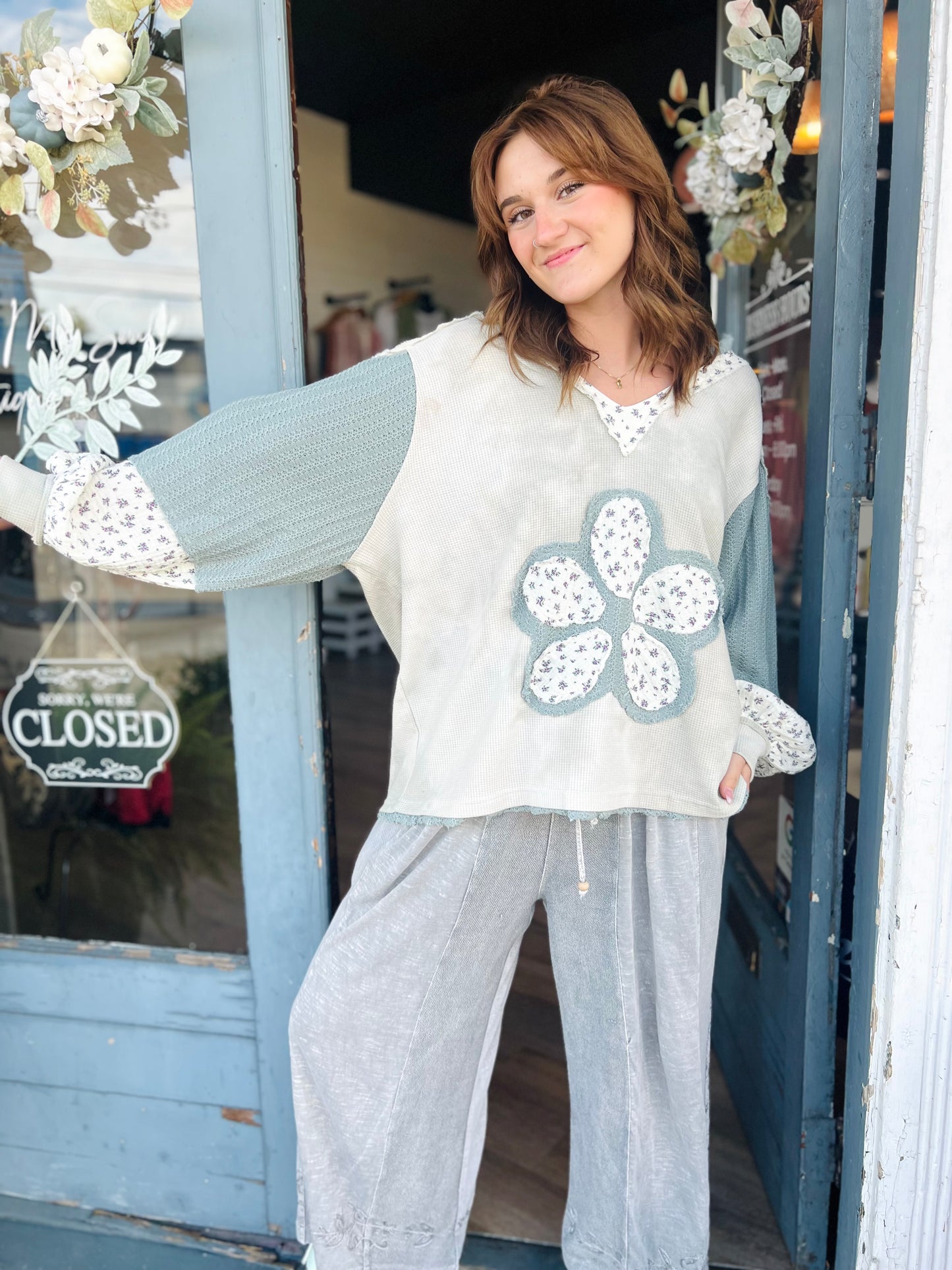 POL Jedida | Floral Patchwork Top