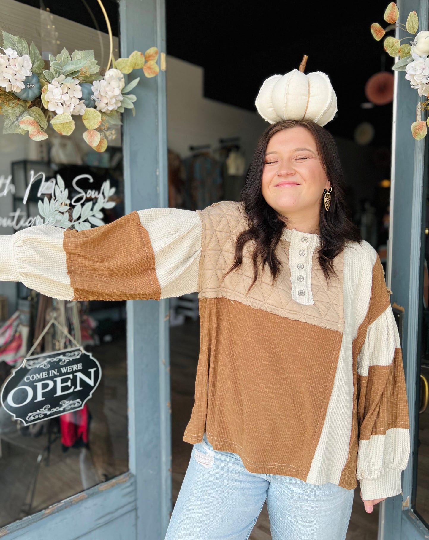 POL- Pumpkin Spice | Thermal Knit Top