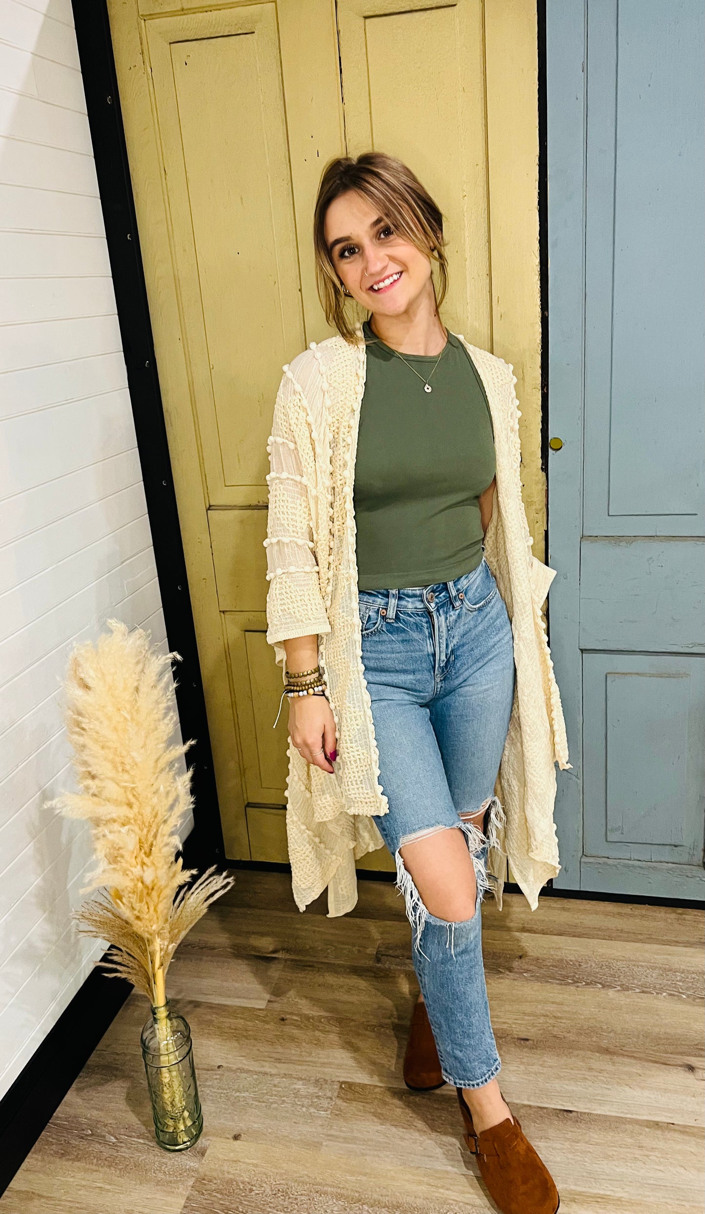 Embroidered Zig Zag Kimono