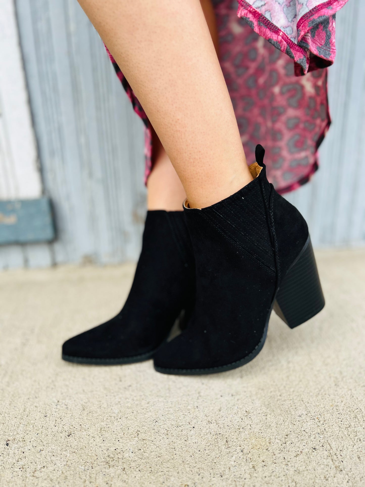 Pointed Toe Heeled Ankle Booties