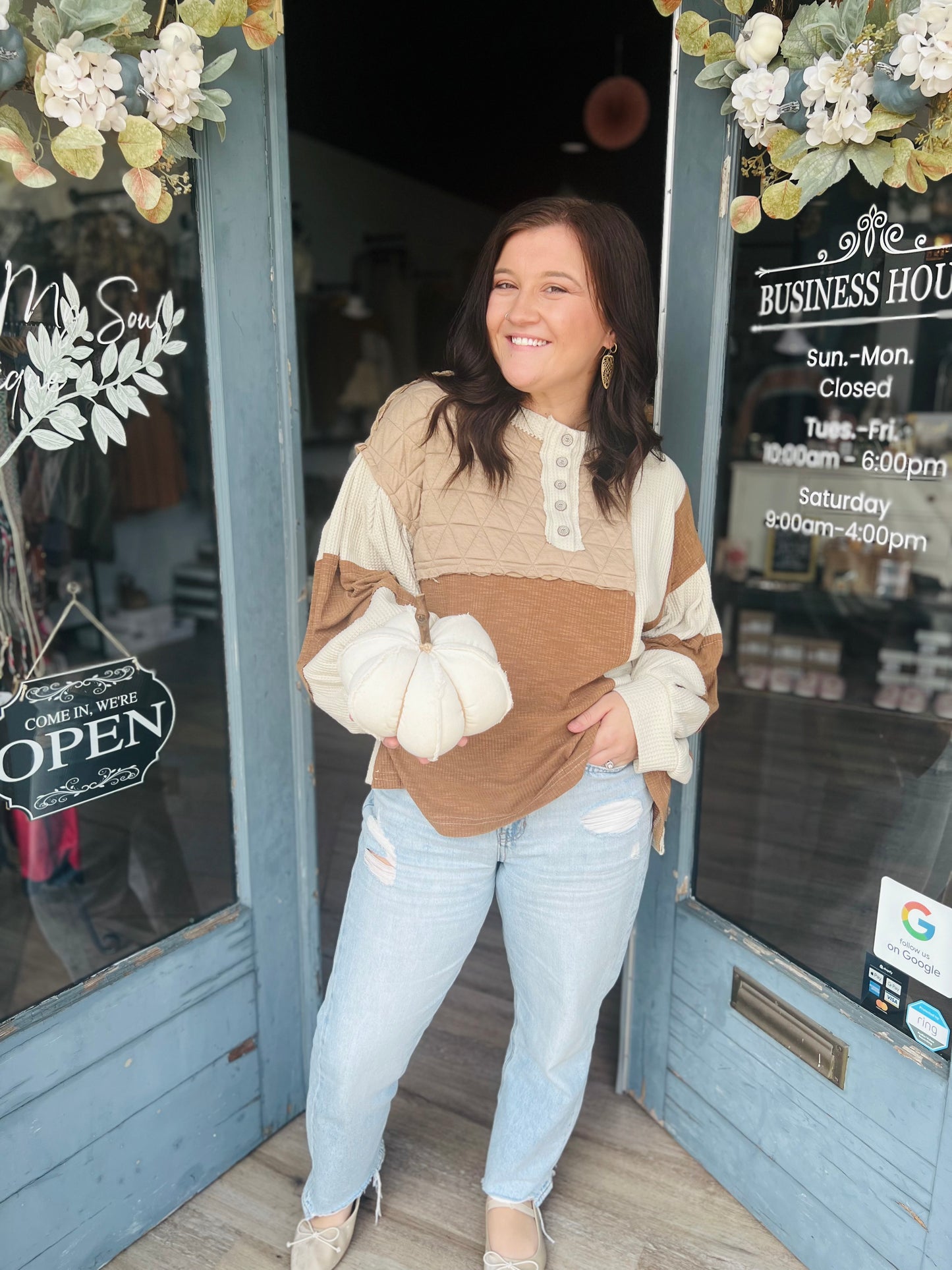 POL- Pumpkin Spice | Thermal Knit Top