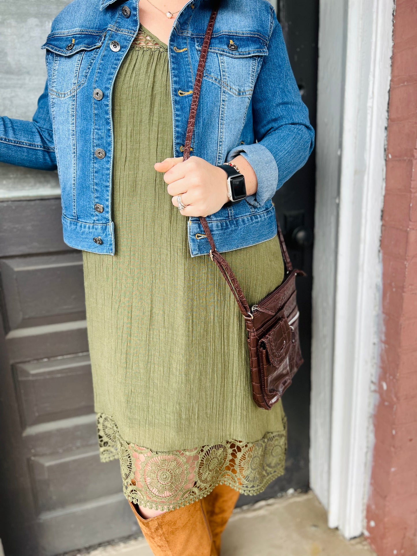 Brown Snakeskin Crossbody