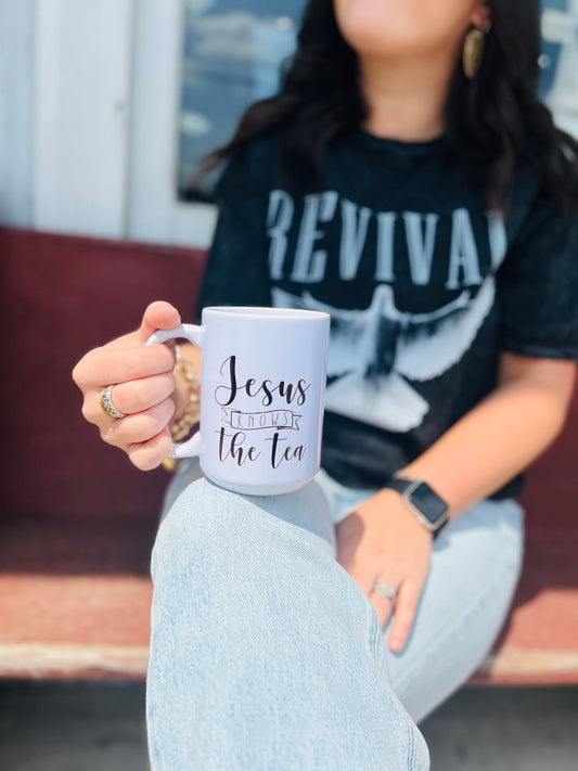 Jesus Knows The Tea | 15 oz. Mug