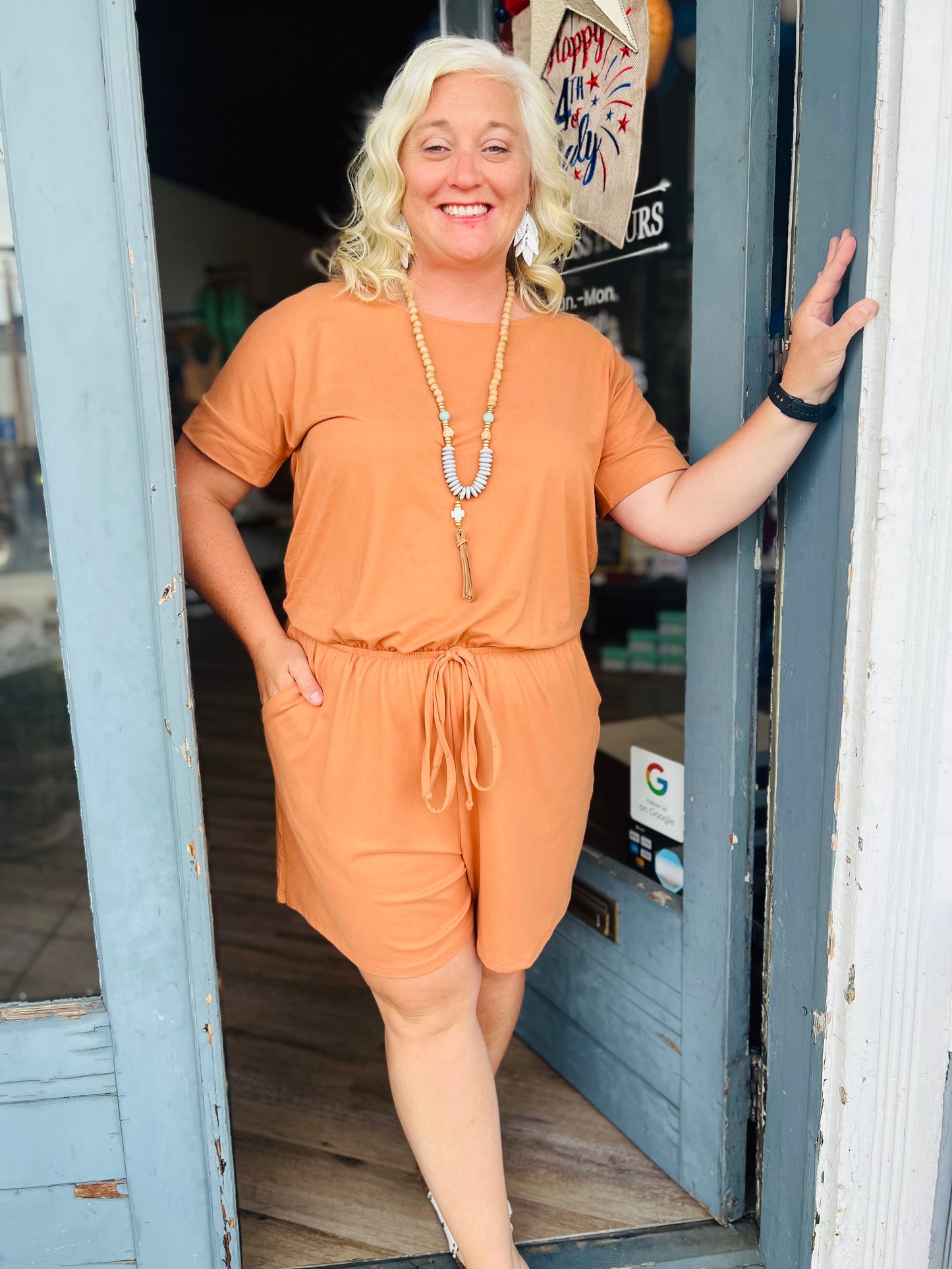 Lola | Butter Soft Curvy Romper - Orange