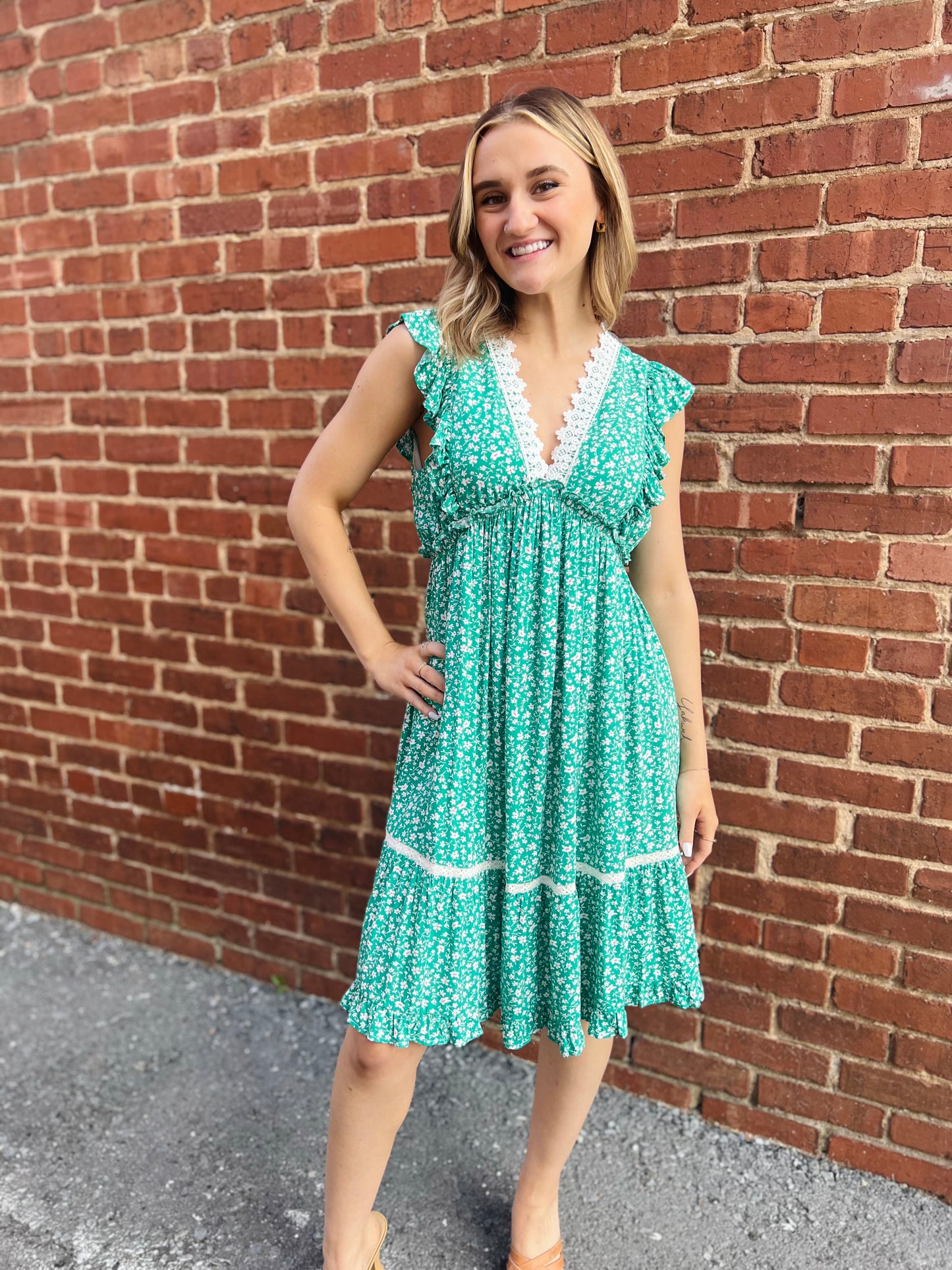 Ruffled Lace Dress