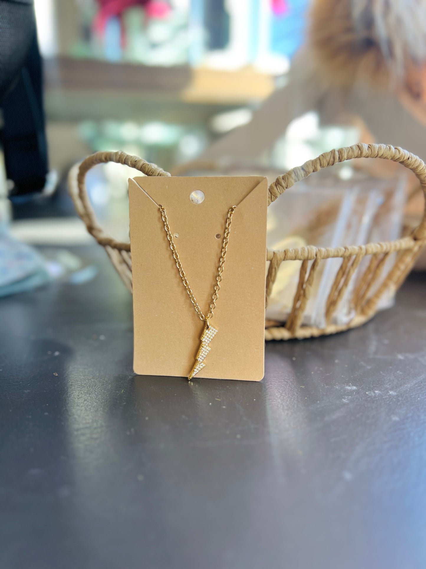 Lightning Bolt Gold Necklace