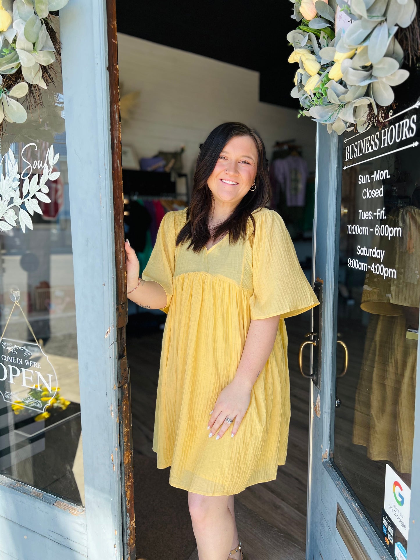 First Day of Spring | Textured Babydoll Dress