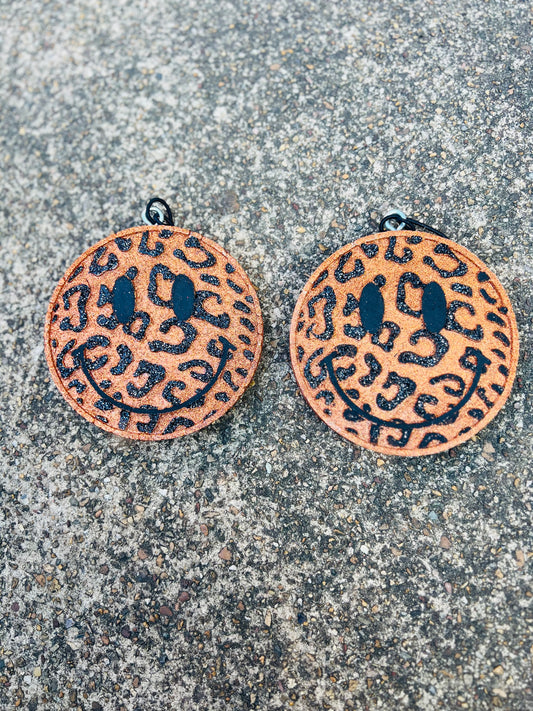Leopard Print Smiley Car Freshie