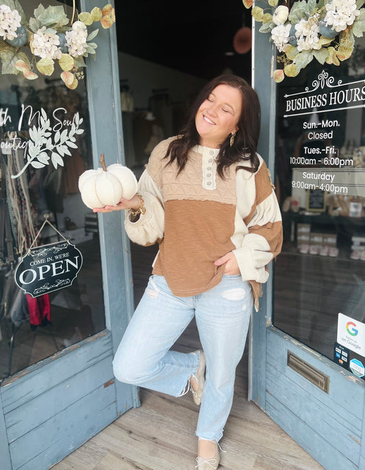 POL- Pumpkin Spice | Thermal Knit Top