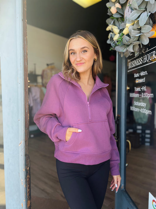 Plum Half Zip Hoodie