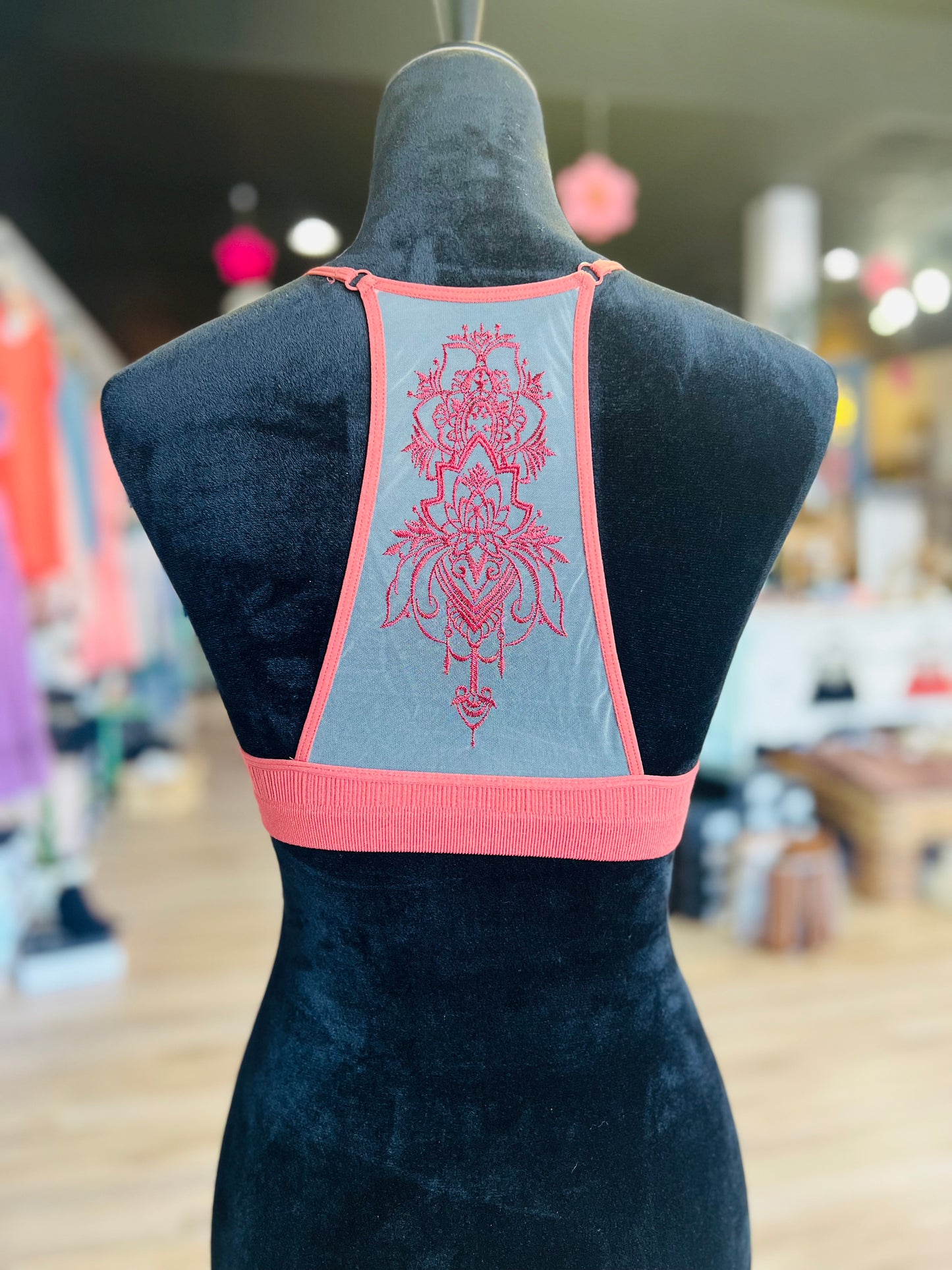 Tattoo Mesh Racerback Bralette