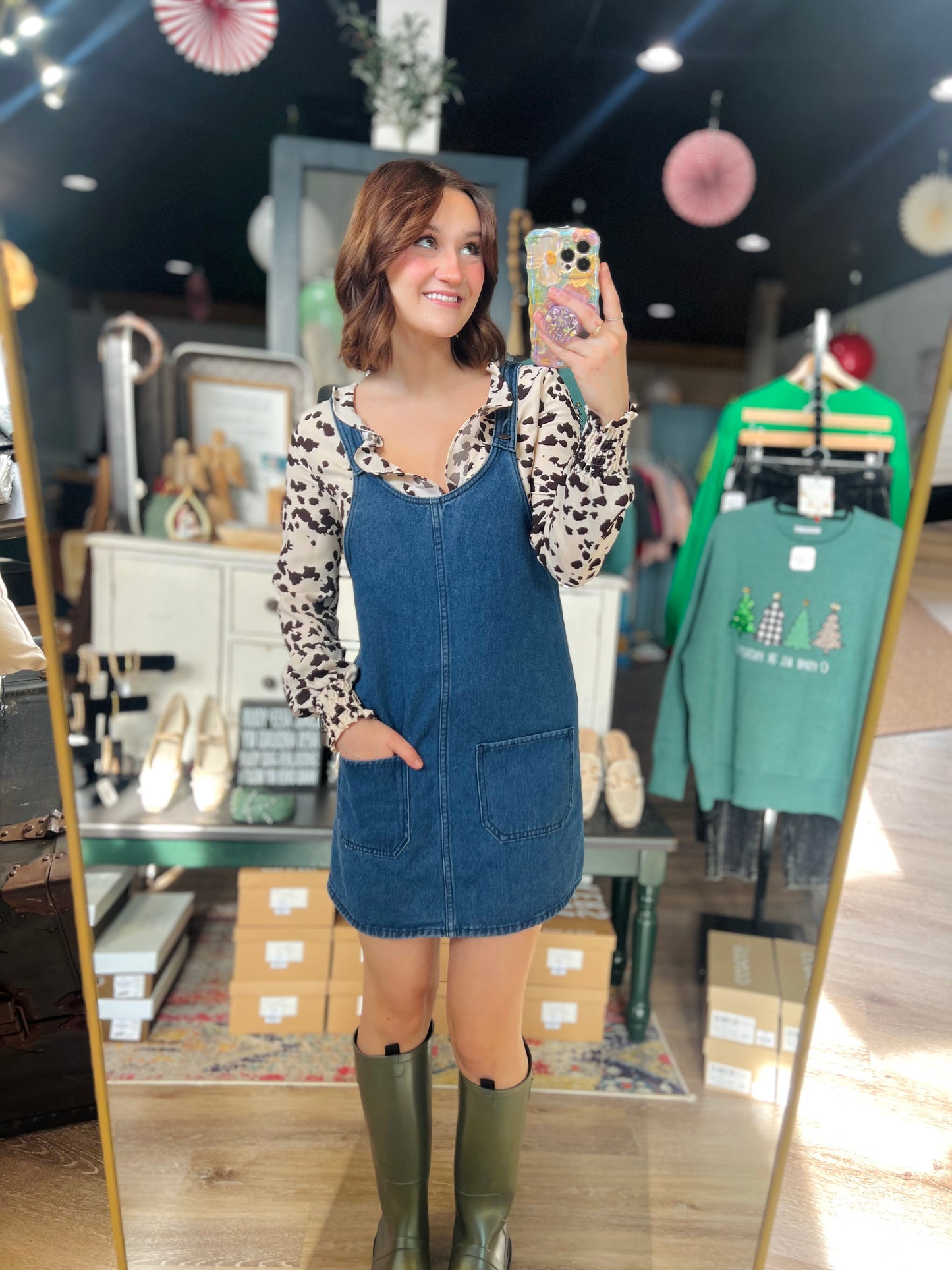 Kittenish Cow Print Blouse - XS