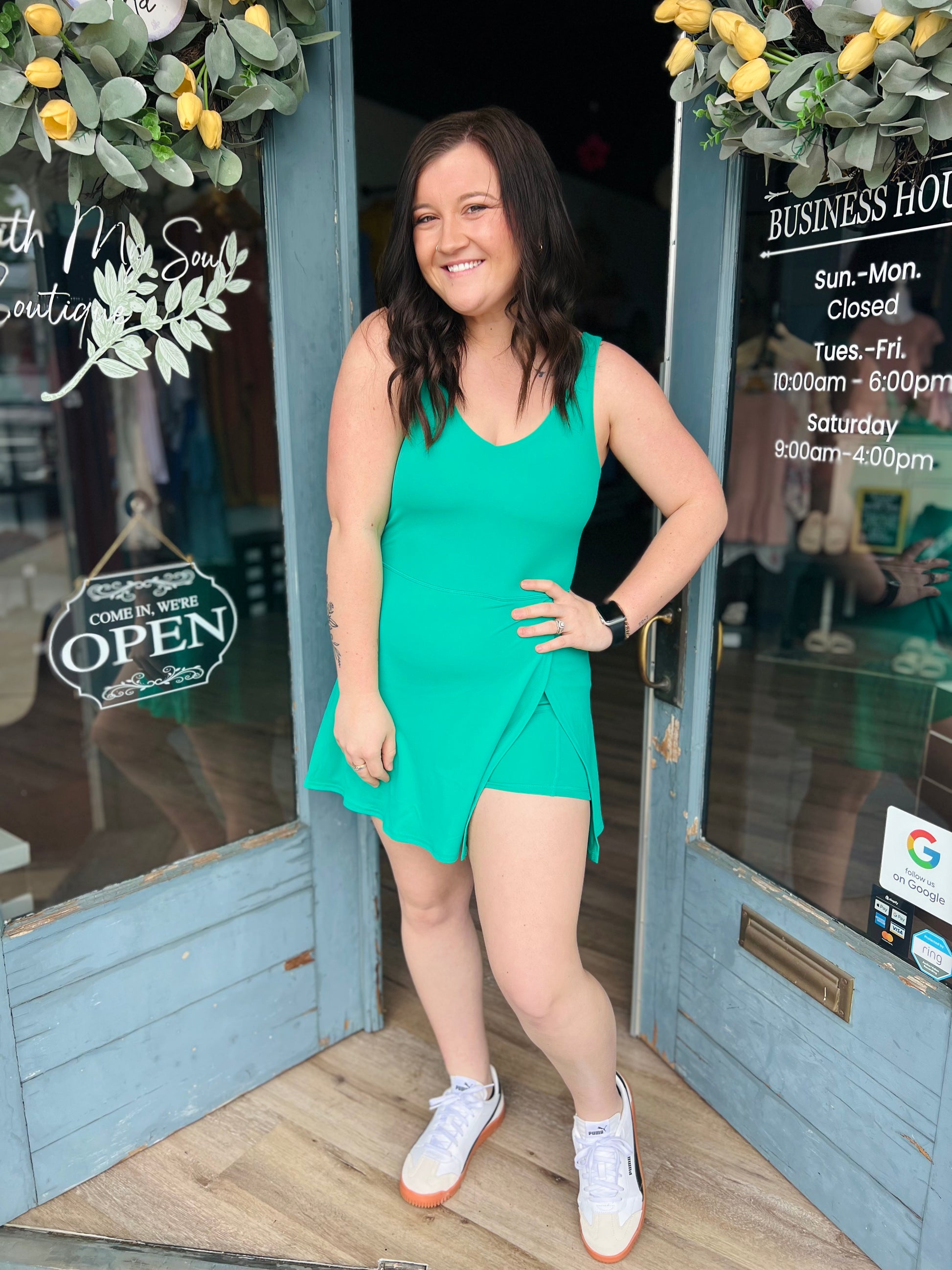 kelly green athletic dress Get In Line Athletic Dress