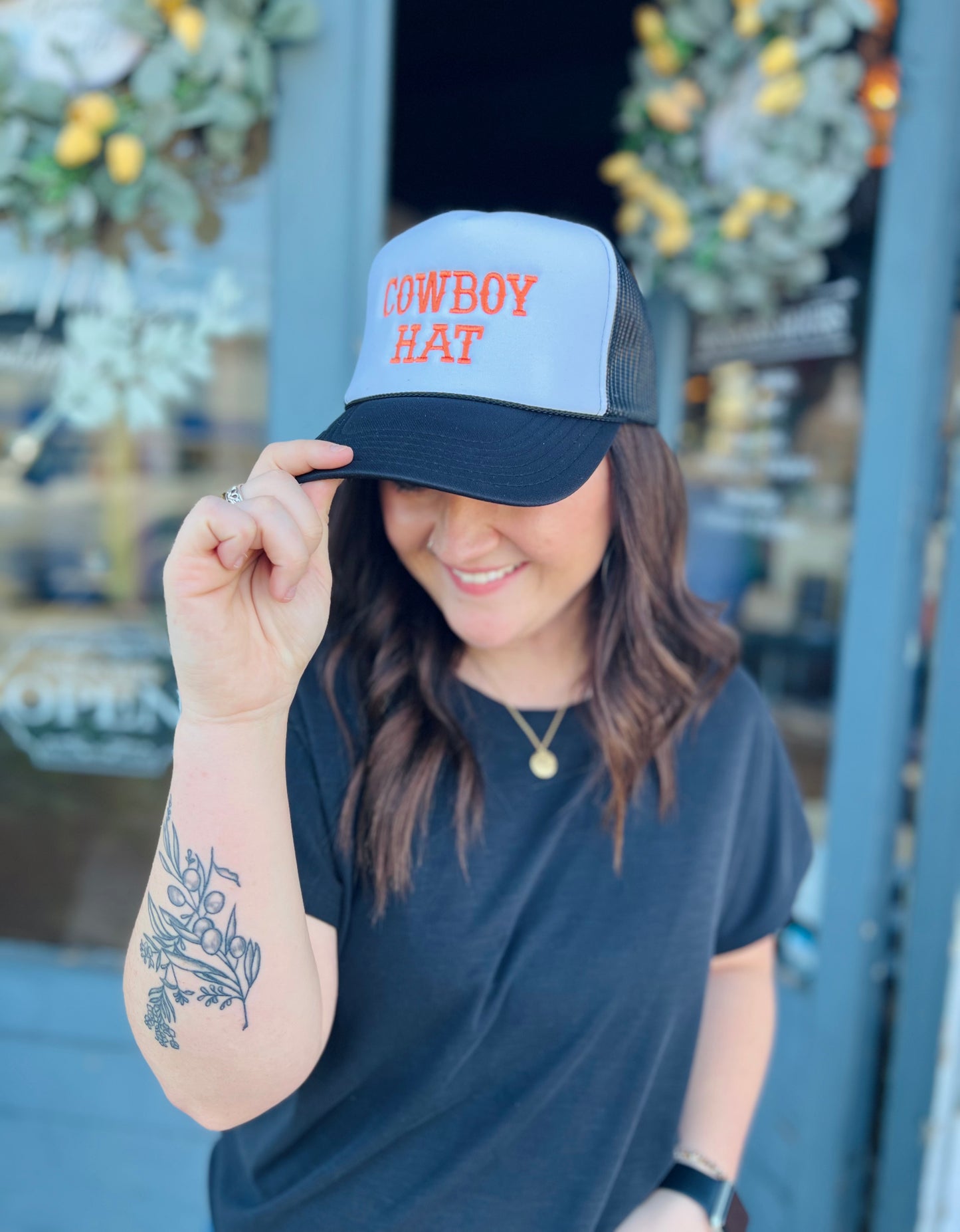 Cowboy Hat | Trucker Hat - Black