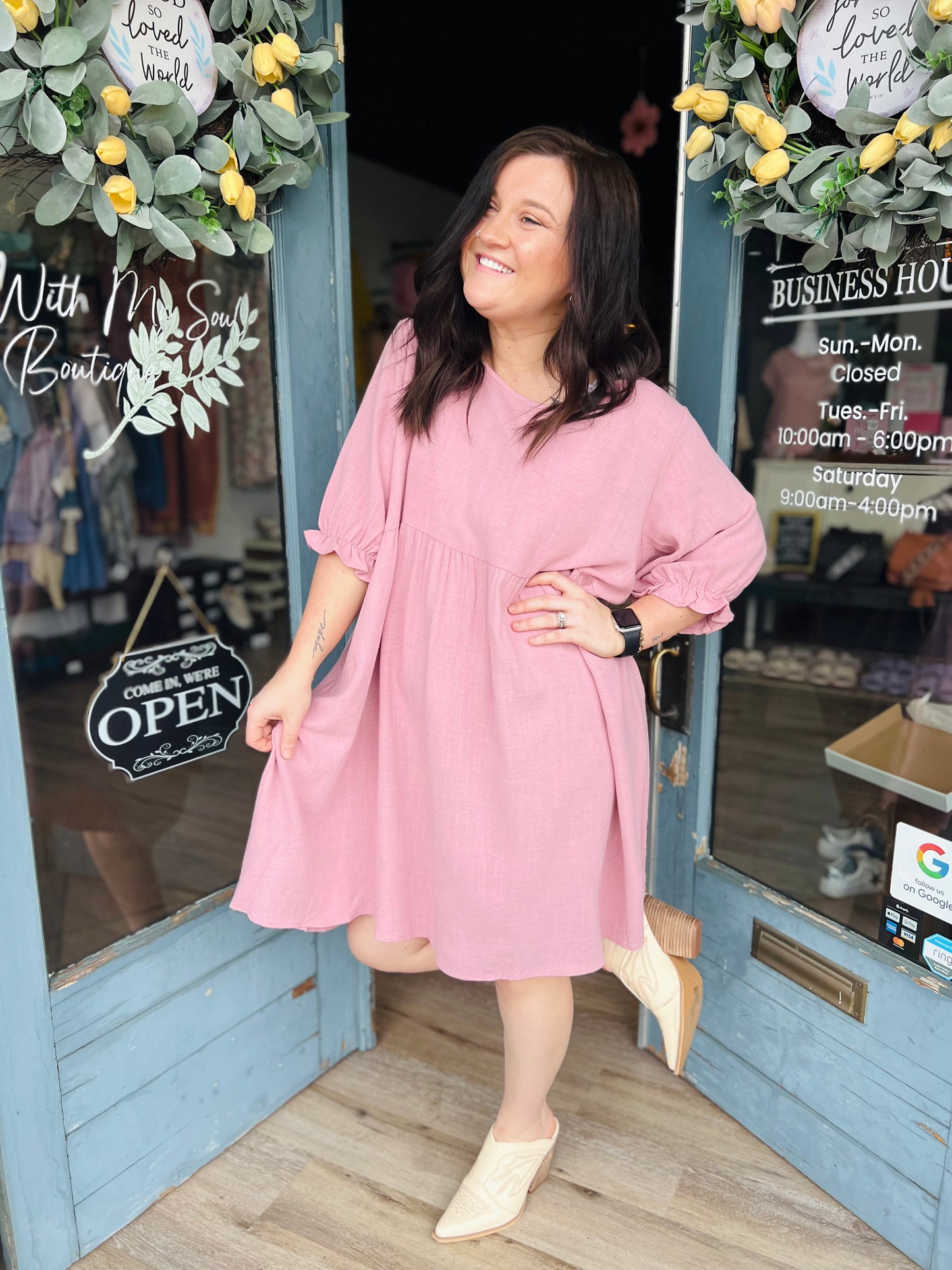 Ada | Puff Sleeve Dress - Curvy
