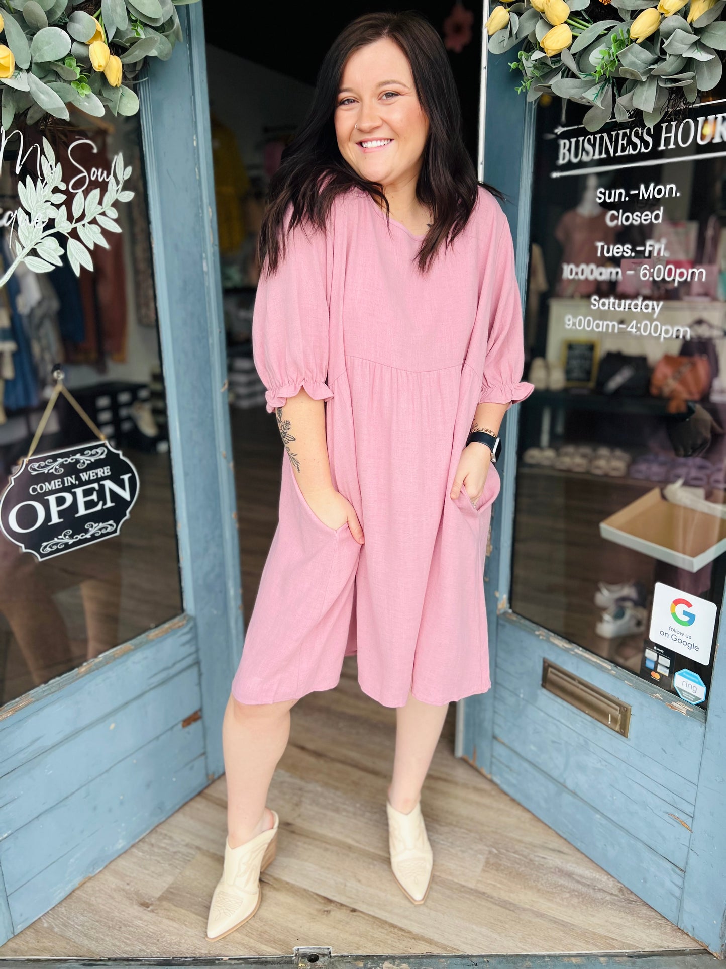 Ada | Puff Sleeve Dress - Curvy