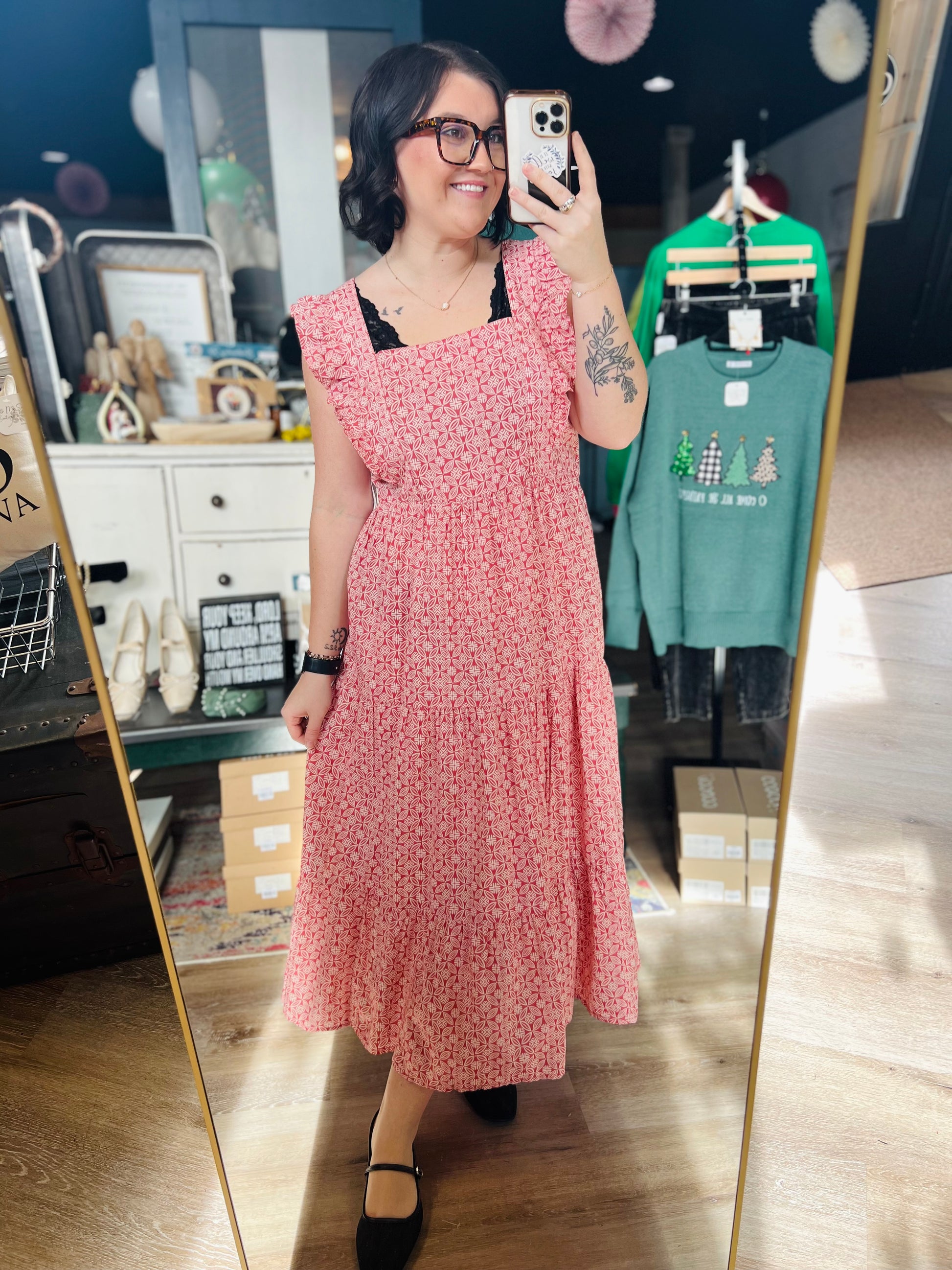 pink tribal dress Tribal Sleeveless Dress with Front Detail Pink Glow / S
