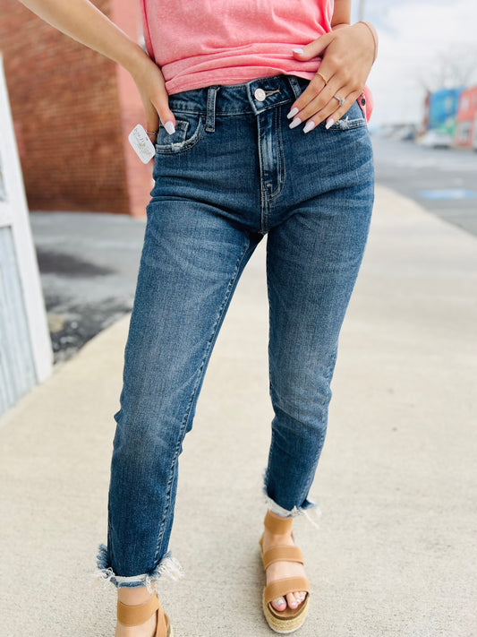 Frayed Cuff Boyfriend Jeans