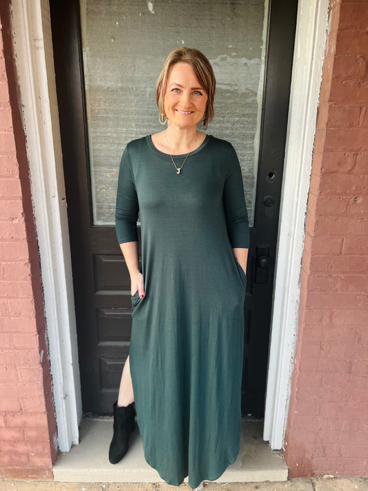 Once in a Lifetime | Maxi Dress - Hunter green