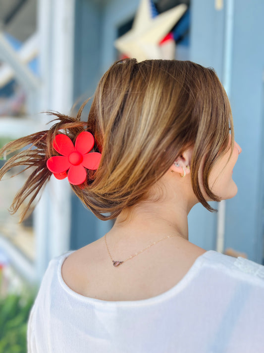 Large Flower | Claw Clip - Coral
