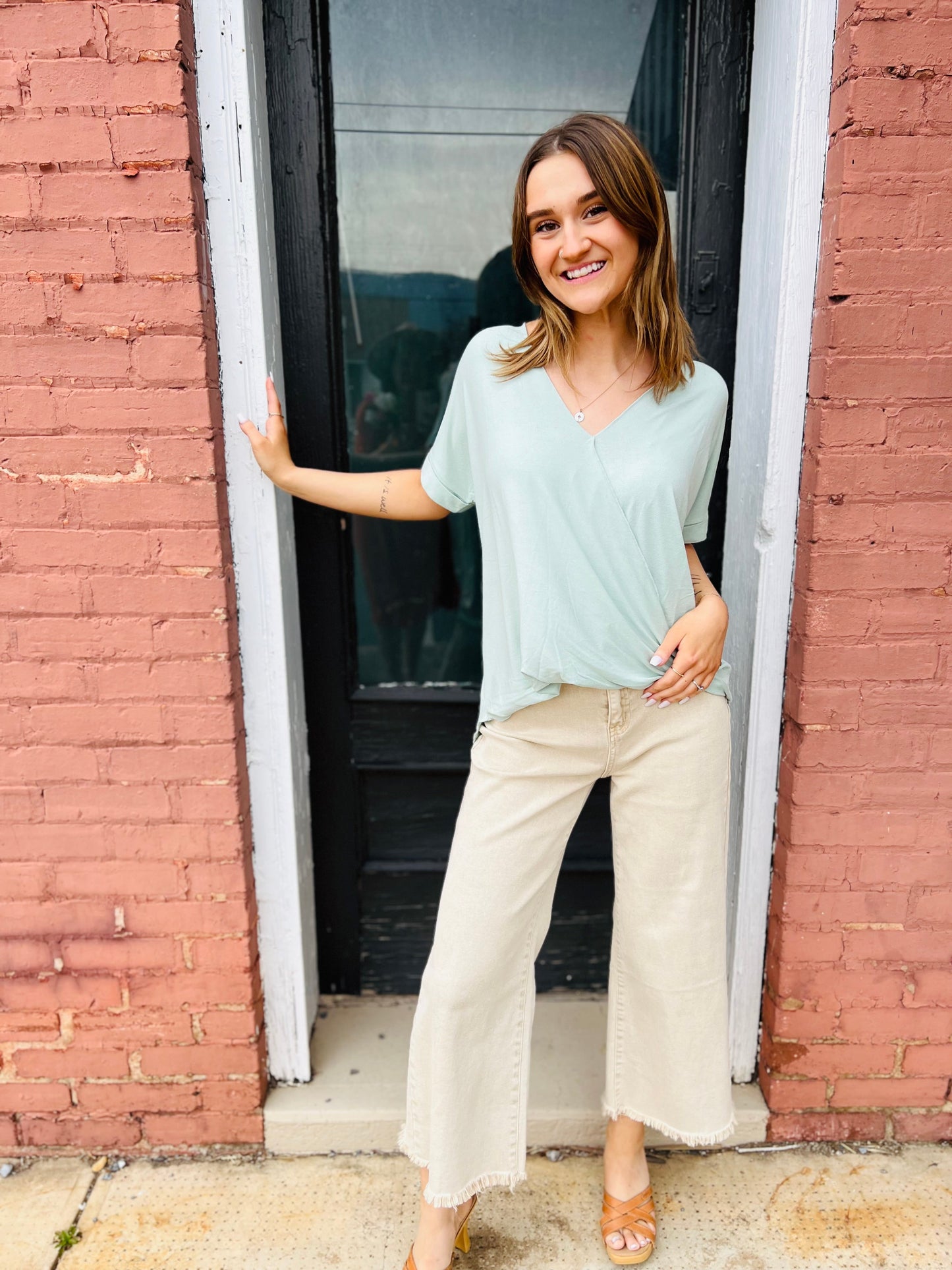 Surplice | Short Sleeve Top - Mint