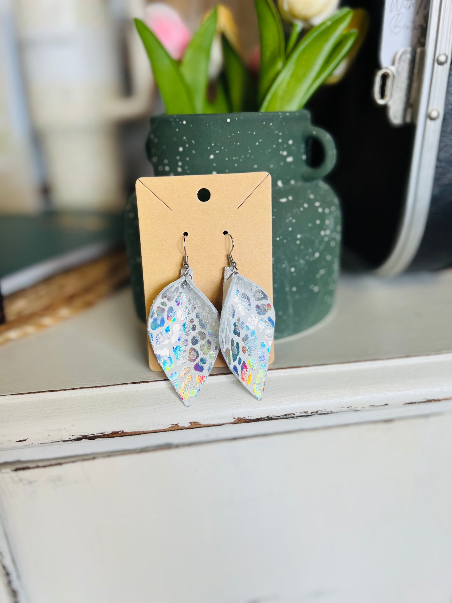 Leopard Lightbulb | Earrings - Silver
